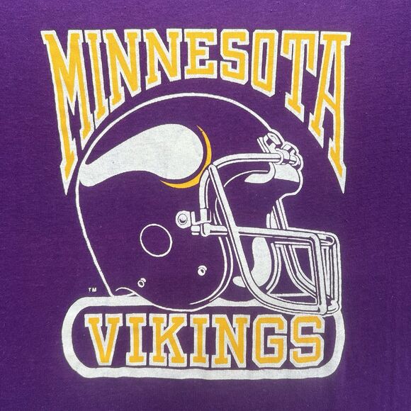 Vintage 90s Minnesota Vikings Logo 7 Men's L NFL Graphic Tee USA Single Stitch L - Picture 2 of 9